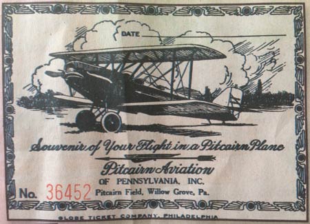 Souvenir of Your Flight at Pitcairn Field, Post-1926 (Source: D. Pitcairn)