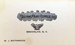 W. Rothrock Business Card, 1920 (Source: ancestry.com) 
